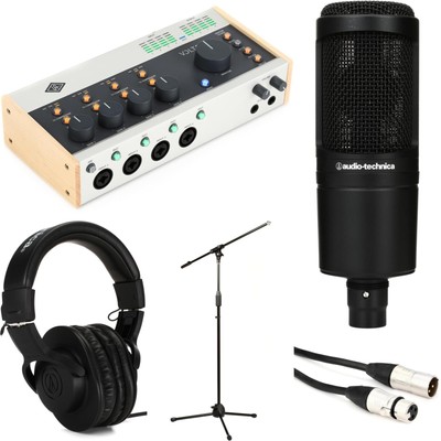 Universal Audio Volt 476P USB-C Audio Interface and Audio-Technica AT2020 Mic