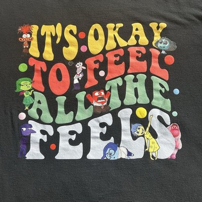 Inside Out 2 It s Okay to Feel All The Feels, Black T-Shirt Women s Size XL