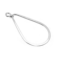 20 Pcs 24X44mm Earring Components Findings Sterling Silver Plated