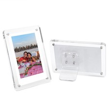 5x7 Picture Frame Clear Acrylic Magnetic Tabletop Photo Frame Frameless with ...