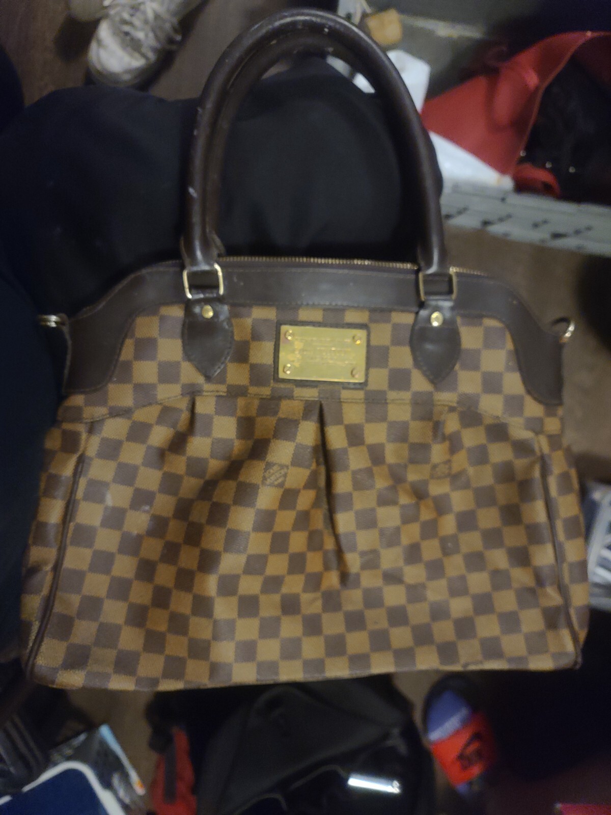 Louis Vuitton Alma Top Handle Bag Brown Canvas