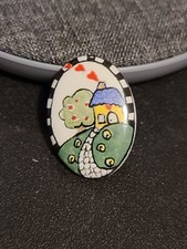 Vintage Little Farmhouse With Hearts Pinback