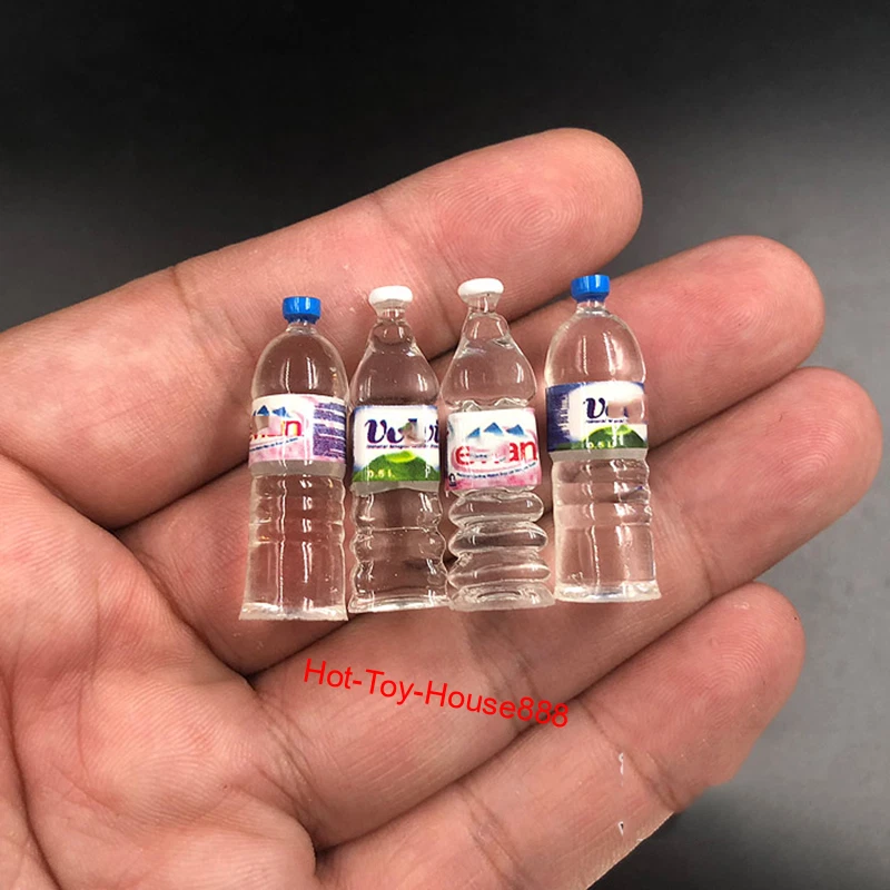 Mini botellas de agua mineral modelo 4 piezas escala 1/6 para figuras de acción de 12"" utilería de escena Foto 2 de 4