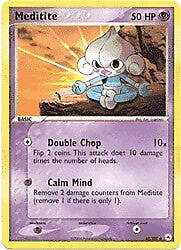 Pokemon EX Hidden Legends  65/101 Meditite Card