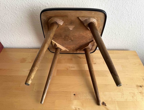 Alter Blumenhocker 60er Jahre Blumenbank Beistelltisch Vintage 50er Hocker Holz - Bild 5 von 7