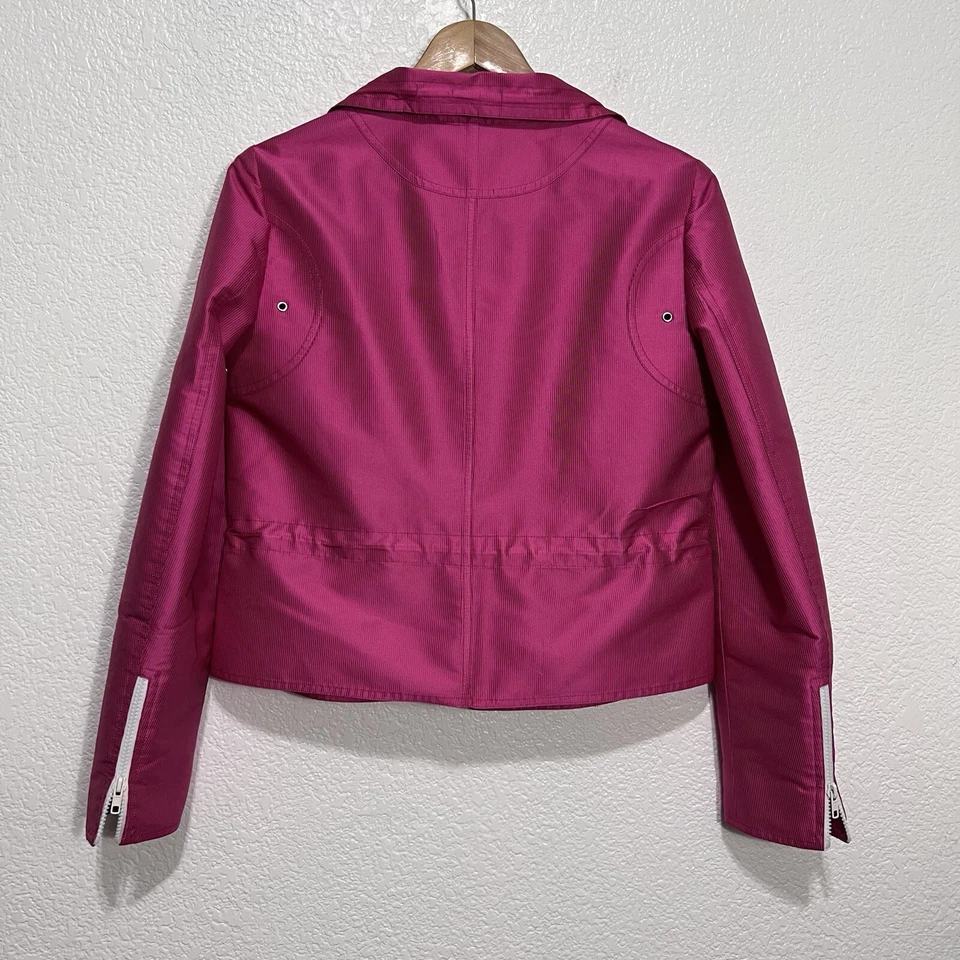 Vtg Carlisle Pink Chopped/motorcycle Jacket 10 Zip Up Soft Shell Cinch Toggles - Image 4 of 4