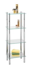 WENKO Glas Regal YAGO Küchen Bad Kosmetik Handtücher Stand Ablagen 40x104x30 cm