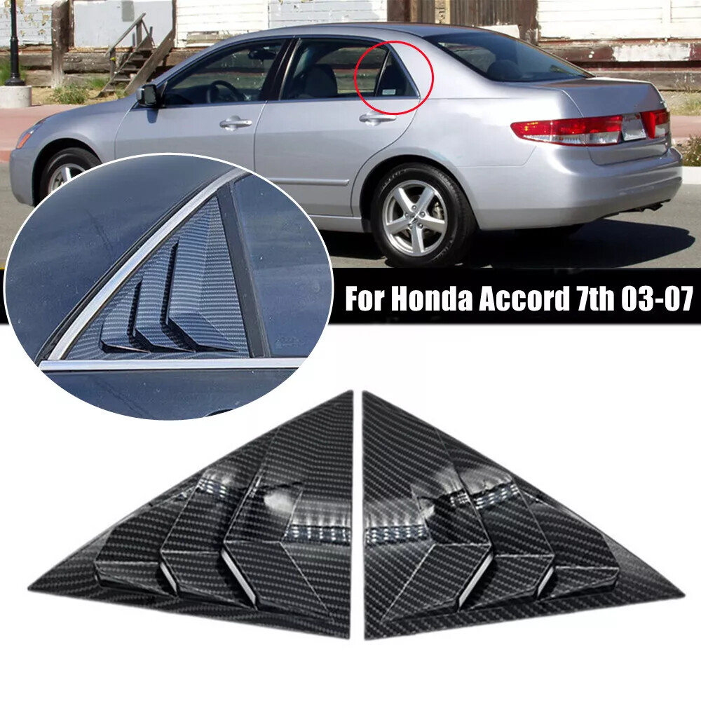 Carbon Fiber Side Quarter Window Louver Cover For 2003-2007 Honda Accord 7th Gen