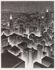 Ellison Hoover : Manhattan Midnight : 1935 : Archival Quality Art Print