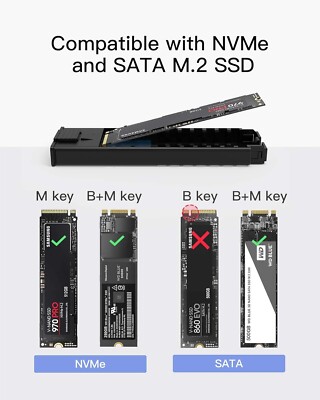 Adattatore USB C Per SSD NVME M.2 - Enclosure 10Gbps Con Raffreddamento E Protezione Da Caduta Tensione