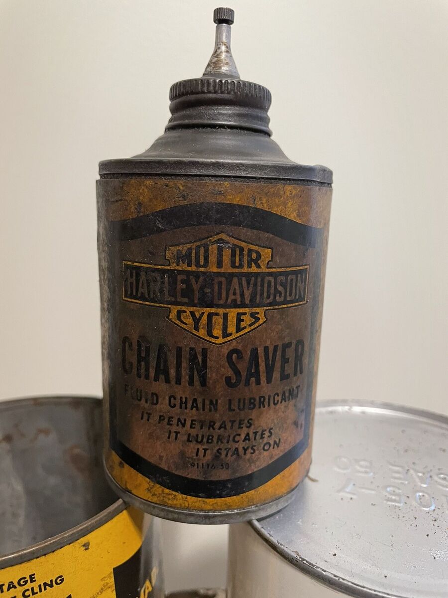 VINTAGE HARLEY DAVIDSON MOTOR 8 OZ OIL CONE TOP TIN FULL VINTAGE HARLEY DAVIDSON MOTOR 8 OZ OIL CONE TOP TIN FULL