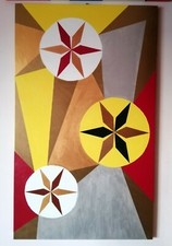 Dipinto geometrico con colori acrilici su tela misura 100x60 