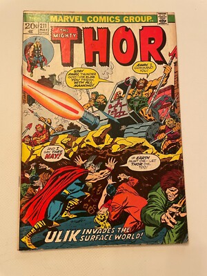 The Mighty Thor # 211 FN/VF Marvel Comic Book Loki Sif Odin Asgard 27 LI2