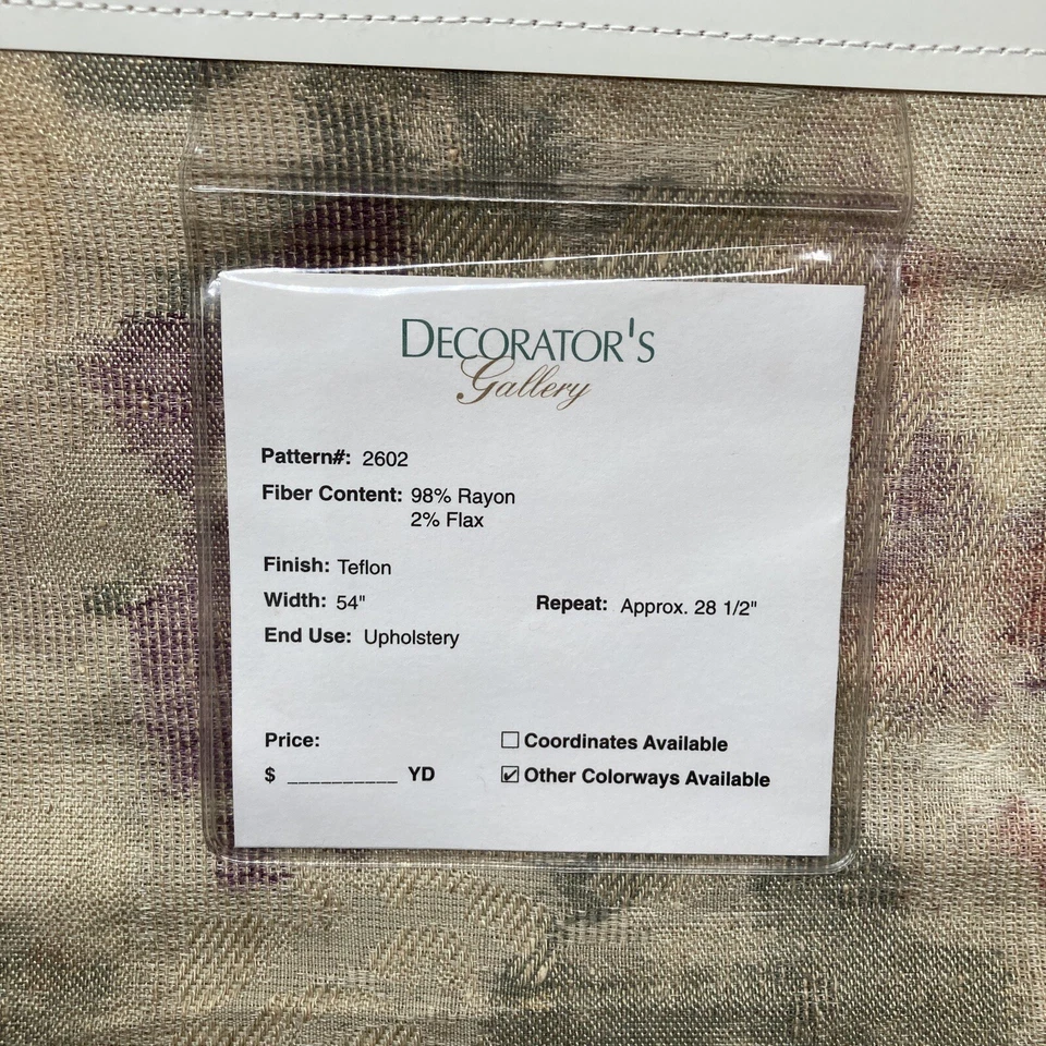 Decorators Gallery tecido estofado amostra 26" painel quadrado rayon linho floral - Imagem 2 de 4