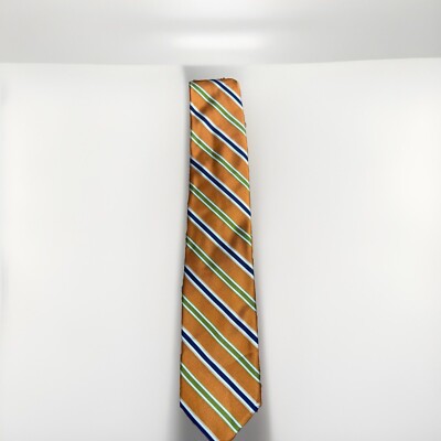 Robert Talbott Best If Class Orange Blue Hand Made 100% Silk Made In Usa