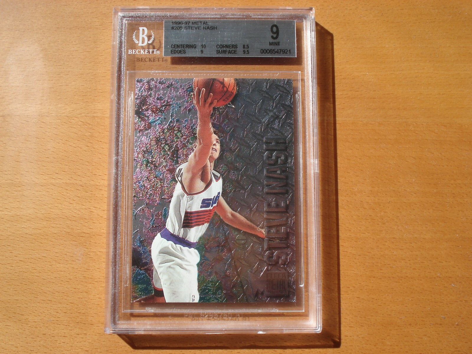1996 Fleer Metal Steve Nash Suns #205 Rookie BGS 9 MINT HOF RARE