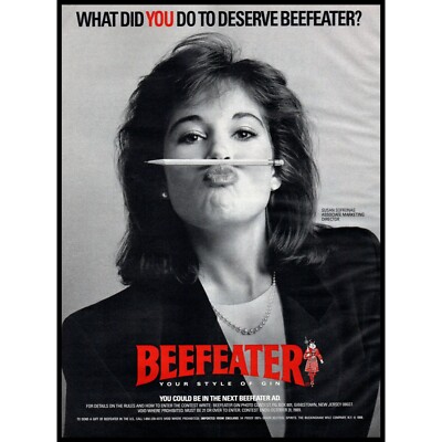 1988 Beefeater Gin Vintage Print Ad Woman Businesswoman 80s