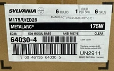Sylvania Clear Metal Halide Bulb M175/U/ED28 - Box of 6 Bulbs
