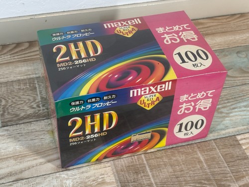 Rare unused maxell Ultra Floppy 2HD MD2-256HD set of 100 1.6MB Japanese Japan - 第 1/3 張圖片