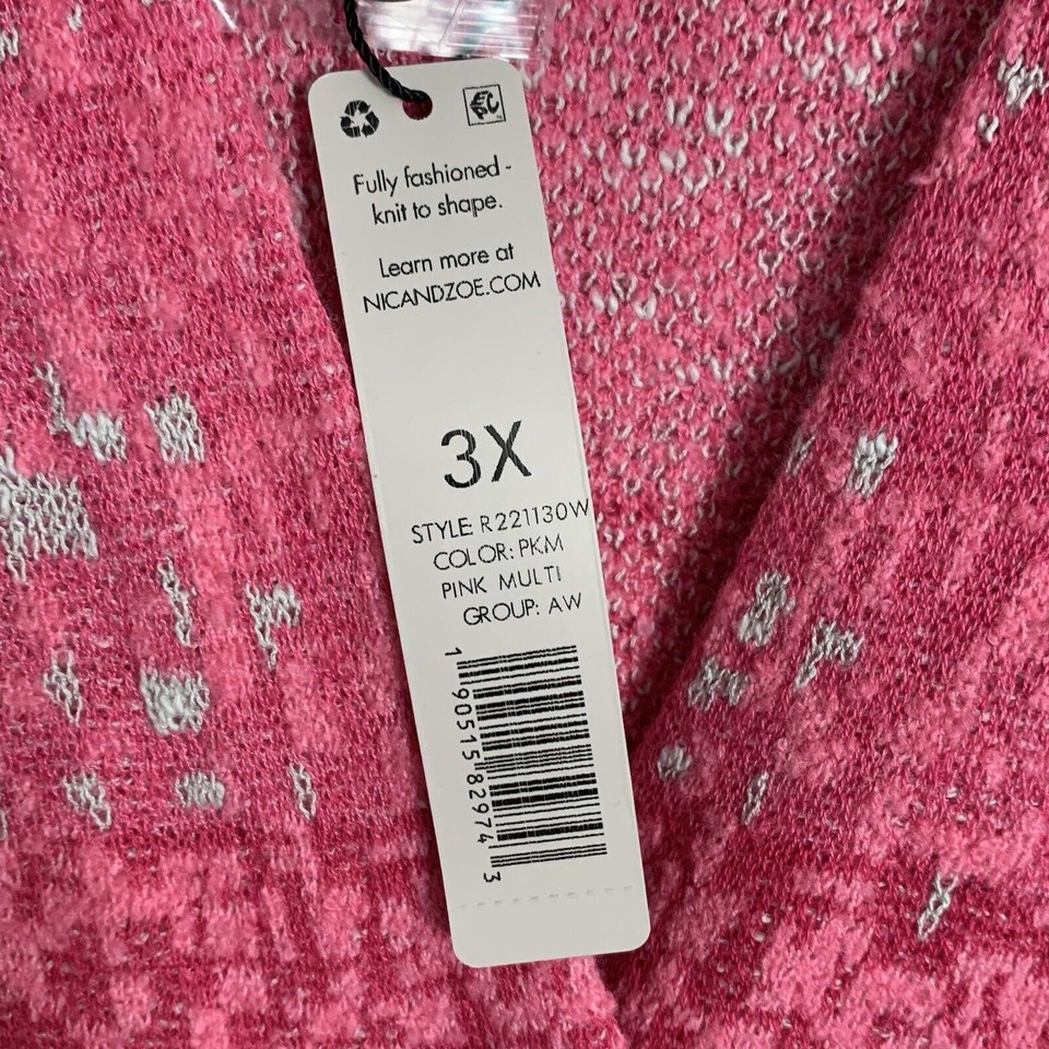 NIC+ZOE Pink Multi Confetti Cardigan Sweater Size 3X NWT eBay