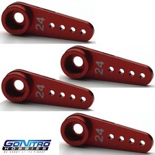 Go Nitro Hobbies 24T Small Aluminum One Way Servo Arm 4 Red Hitec