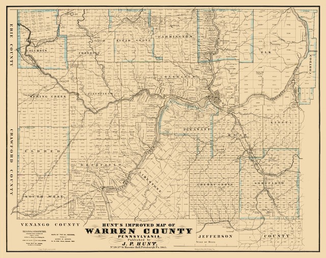 Warren County Pennsylvania Hunt 1865 23.00 x 29.02 eBay