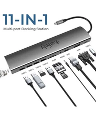 USB C Hub,11 in 1 USB C Docking Station with Gigabit Ethernet