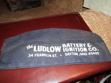 Chapeau de préposé de service vintage Ludlow Battery & Ignition Co. (Dayton, Oh.)