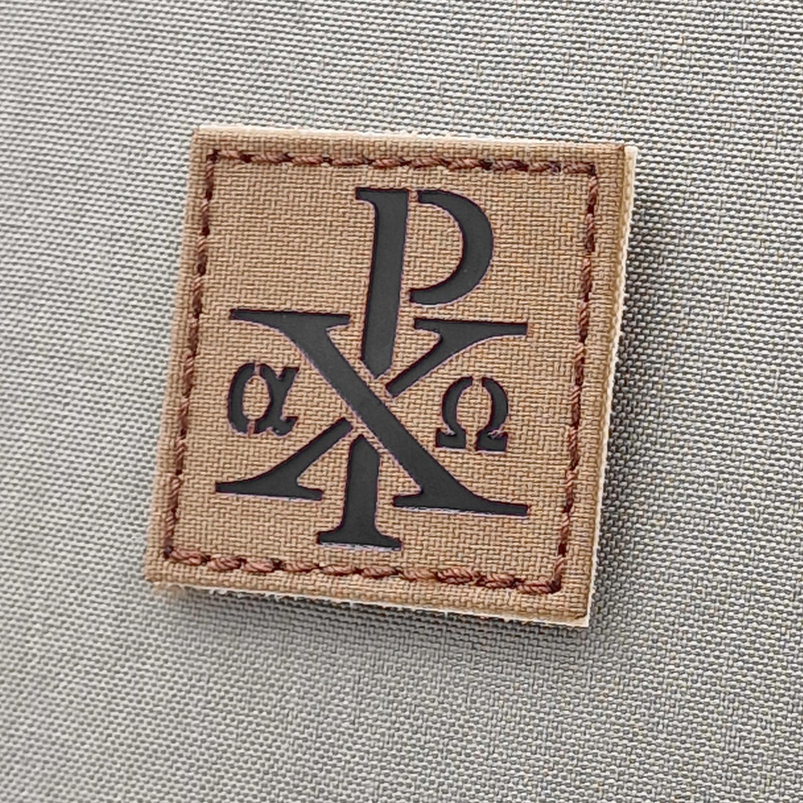 chi rho jesus christ christogram tan coyote 2x2 lasercut symbol patch