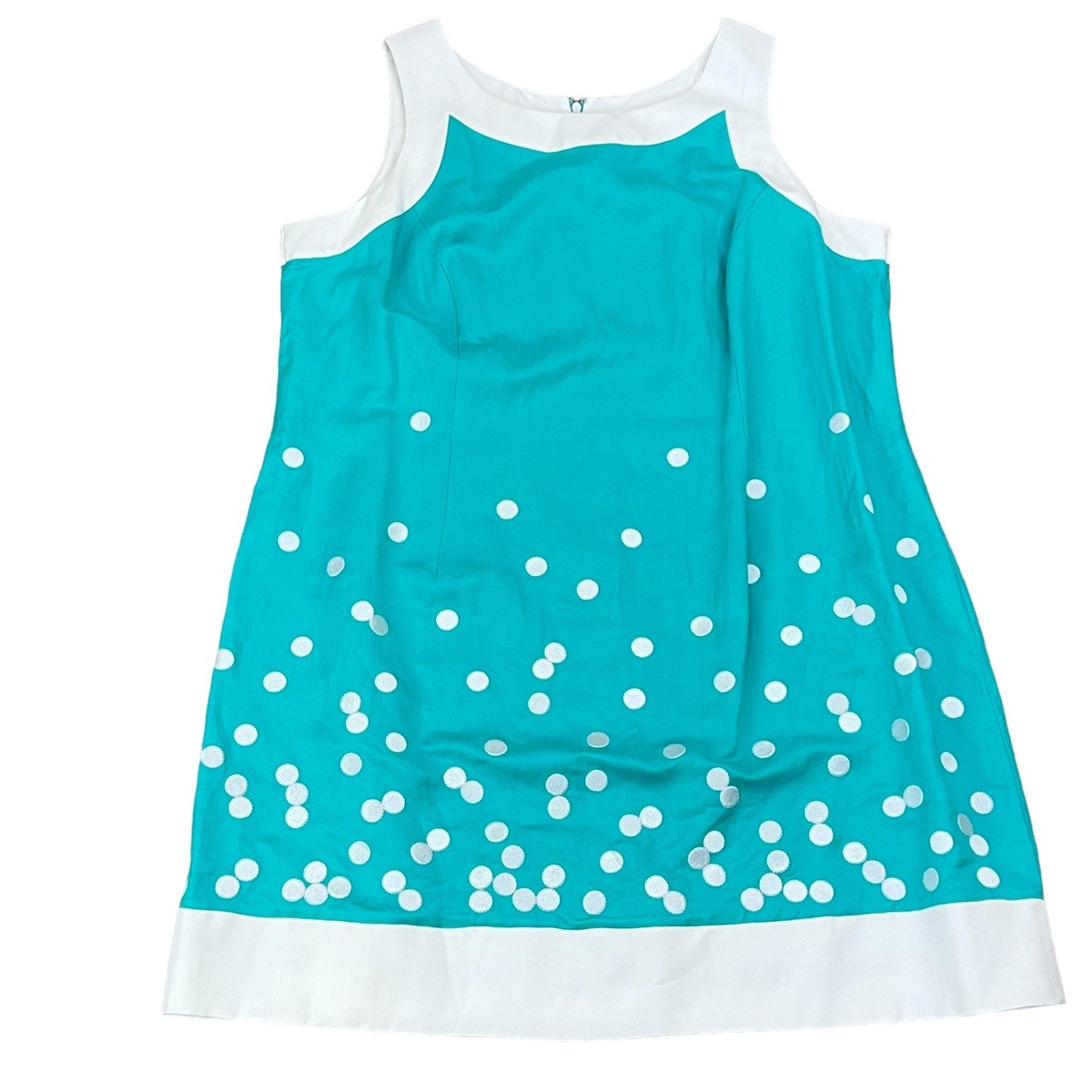 NWT Jessica Howard Linen Polka Dot Petites Dress Size 22W