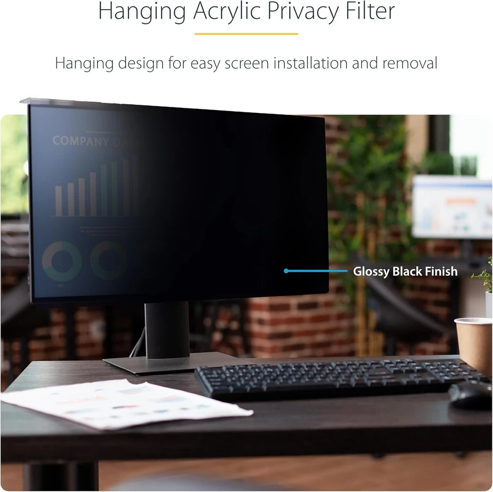 Startech 24" 16:9 Privacy Screen Filter for Computer Monitors, TAA Compliant - Image 3 of 4