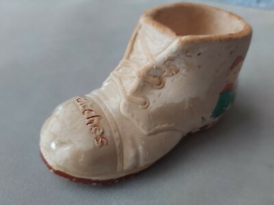 Vintage. Keramik Keramik Zier Sammler Stiefel. Streichhölzer & Elfen Design.