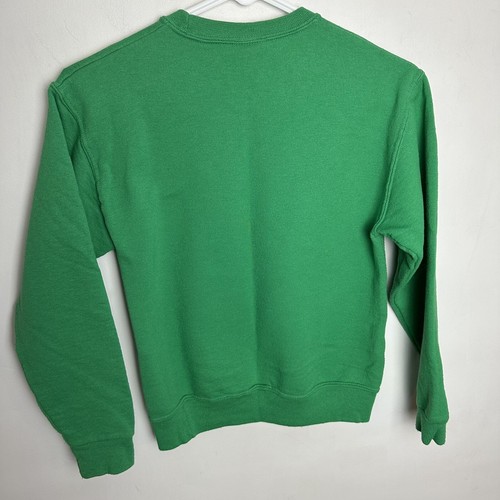 Vintage Peanuts Sweatshirt Youth Size Medium Santa Charlie Brown Christmas Green - Picture 3 of 8