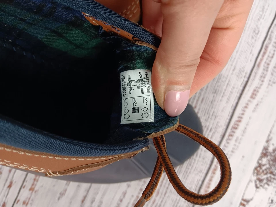 Bota de pato al tobillo Lands' End para mujer EE. UU. 10 B avellana azul marino 519251 senderismo Foto 3 de 4