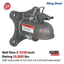 2-5/16" 4-Hole Mounting Plate Coupler for Tow Trailer Tongue Ball Hitch Receiver