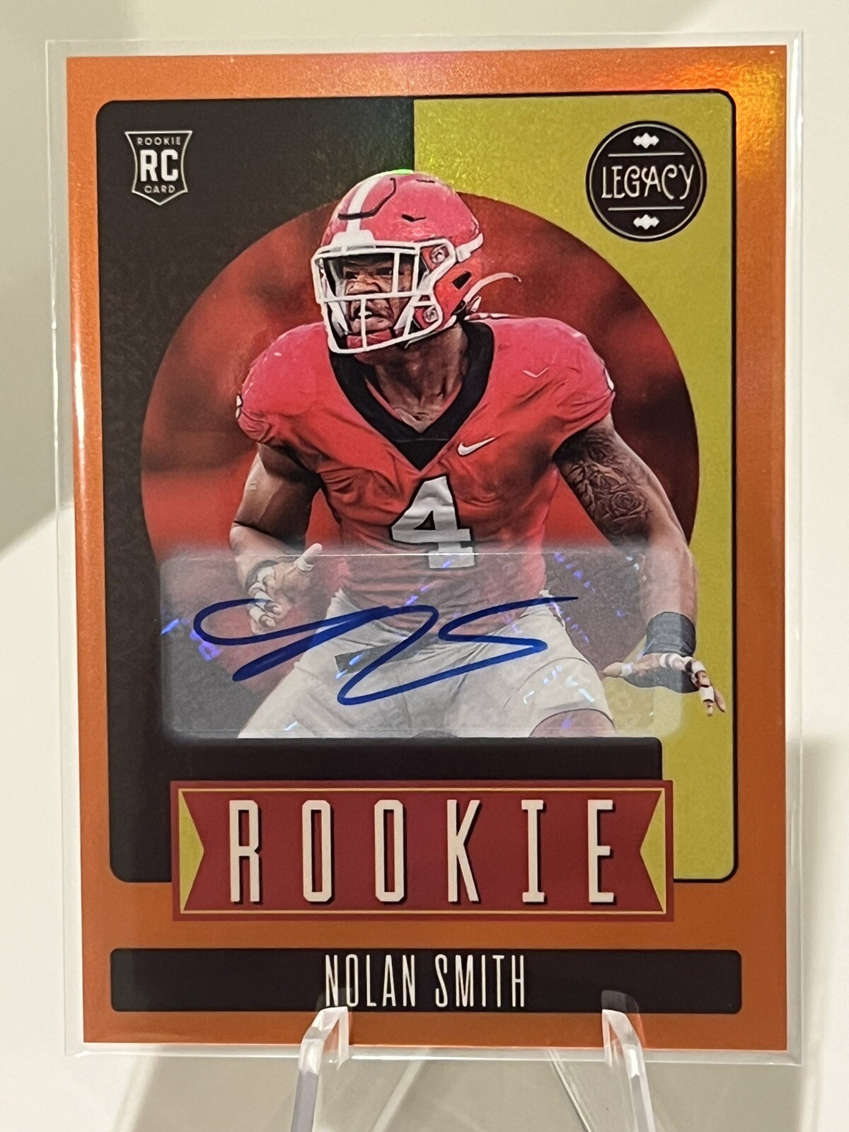 2023 Panini Legacy Football Nolan Smith RC Rookie Orange Auto /149