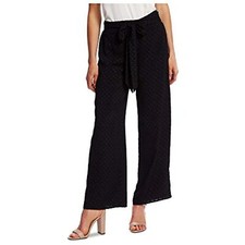 CeCe Womens Rich Black Jacquard Wide-Leg Pants Sz 8 119 TINI  