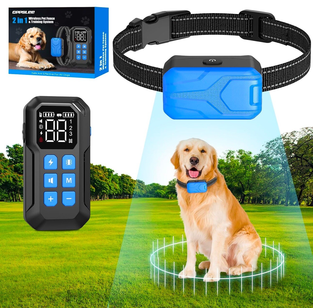 For Dogs 2 In 1 Wireless Pet Collar Fence All In One Trainin