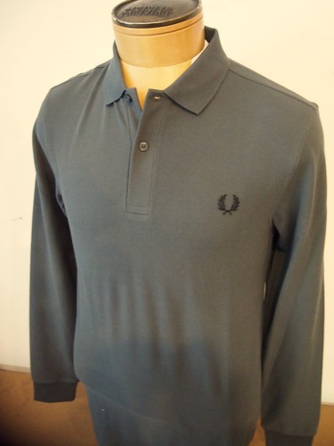 Fred Perry Long Sleeve Pique Cotton Polo Shirt NWT Medium $115 Sage Green - Picture 7 of 11