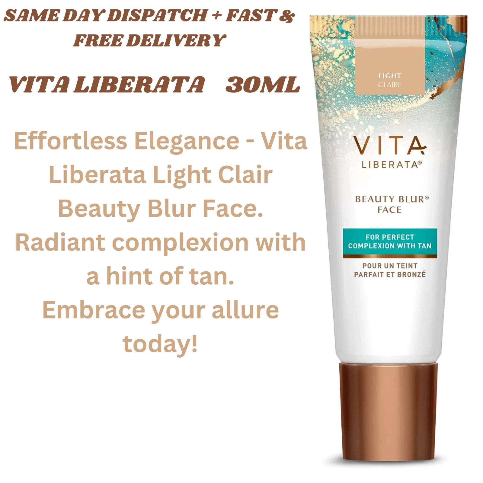 Vita Liberata Beauty Blur Face With Tan - Light 30ml - BRAND NEW