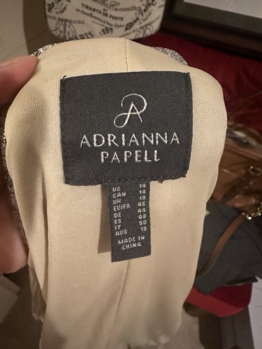Adrianna Papell Metallic Wickeltop Größe 14 RET 139 $ in neuem Zustand - Bild 5 von 5
