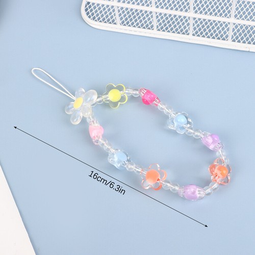 Flowers Phone Chain Beads Pendant Charm Bowknot Hanging Rope Lanyard Wrist Strap - 第 14/17 張圖片