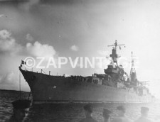 Vintage WWII USA Military Ship Boat At Sea Photo Image 1797