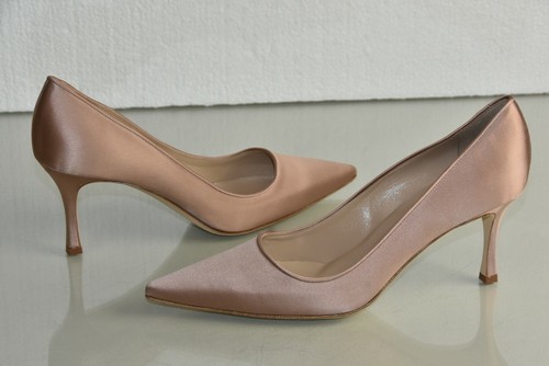NEW Manolo Blahnik BB 90 Satin NUDE 