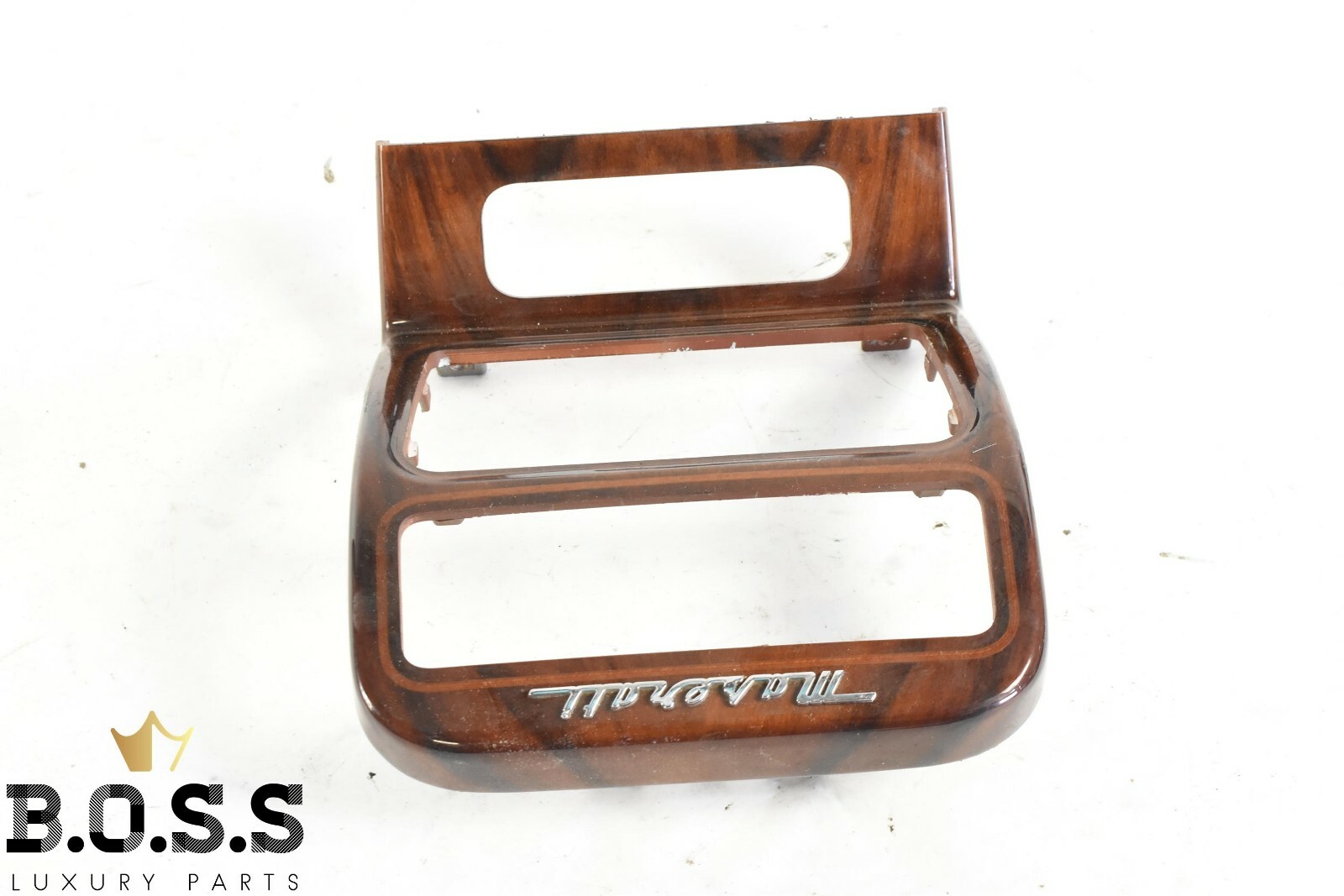 03-08 MASERATI QUATTROPORTE M139 REAR CENTER CONSOLE WOOD TRIM BEZEL OEM