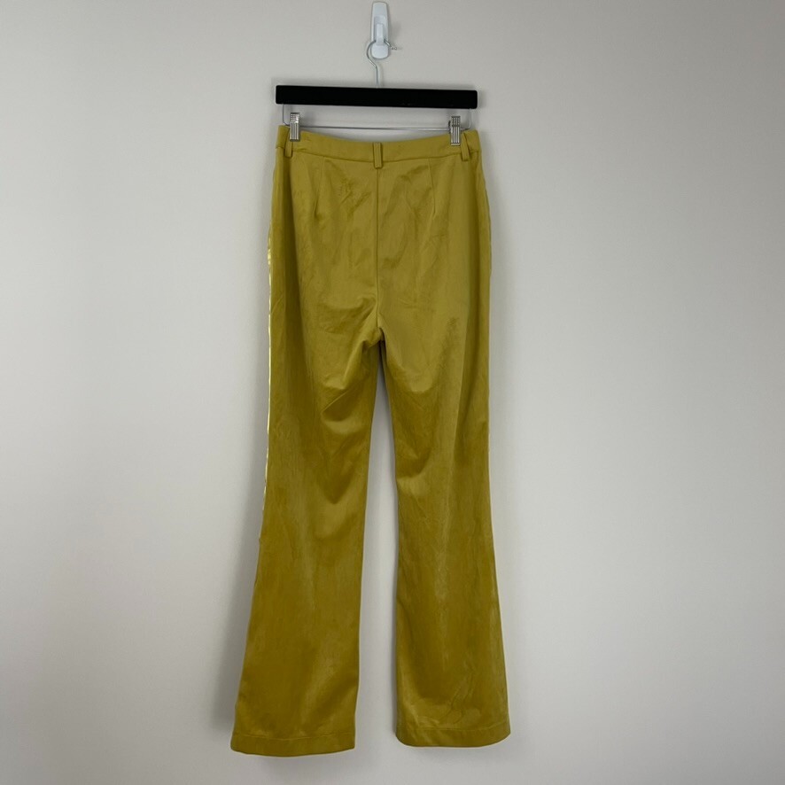 7 For All Mankind Chartreuse Yellow Velvet Straight Leg