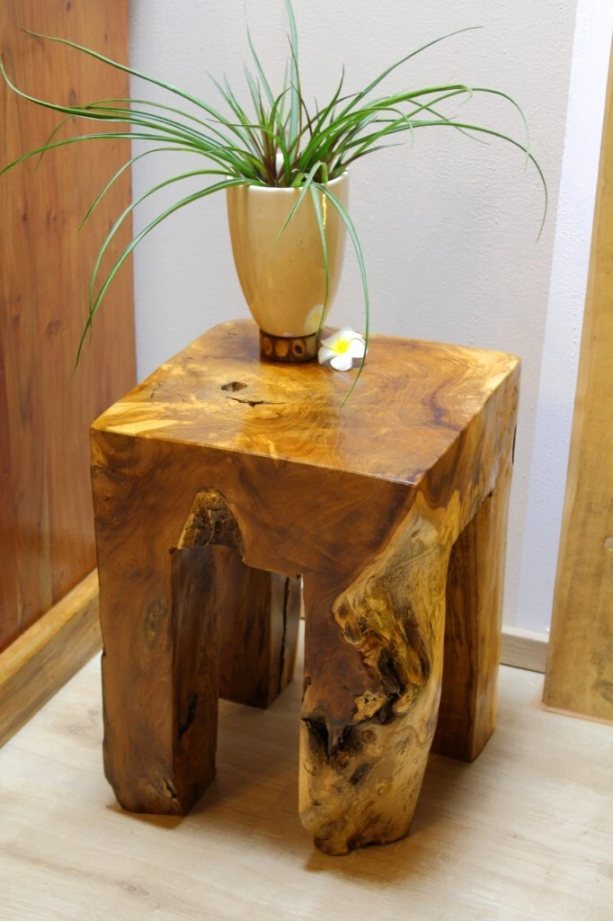 Root Wood Side Table Solid Stool Teak Tree Trunk Solid Wood Table Root