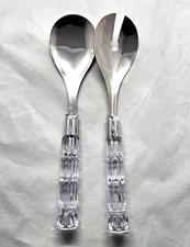 Vtg MCM Hostess Salad Serving Set Acrylic Handle & Stainless Steel Forever Favor