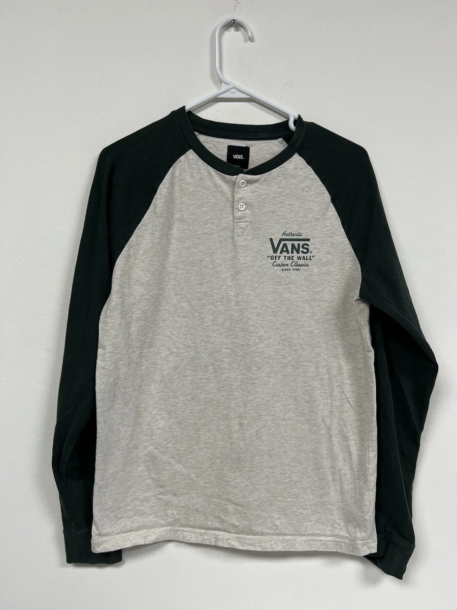 Men's Vans Shirt Small Raglan Baseball Long Sleeve Crew Neck Skate | eBay