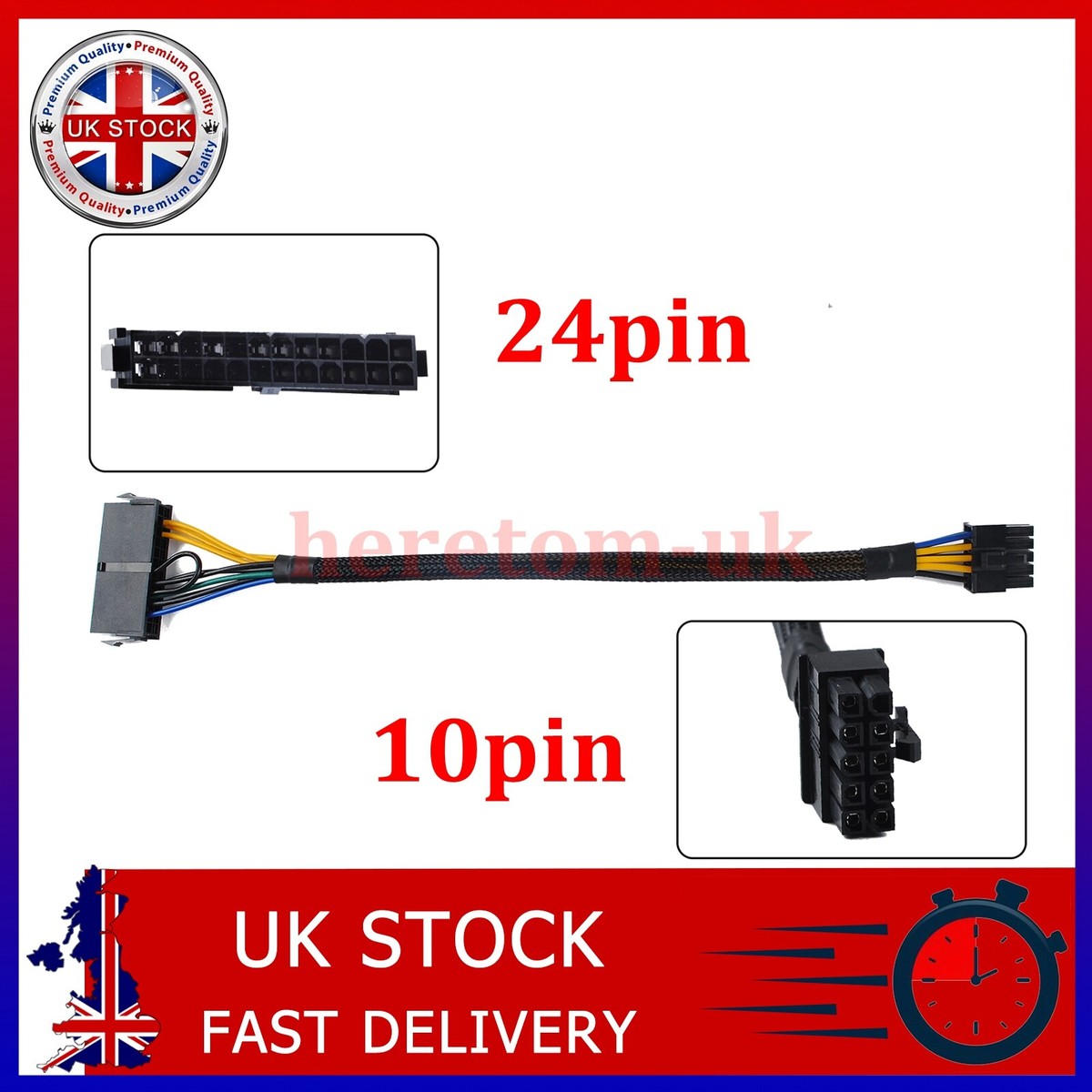 ATX PSU Power Supply Adapter Cable 24 Female To 10 Pin For Lenovo  Motherboard